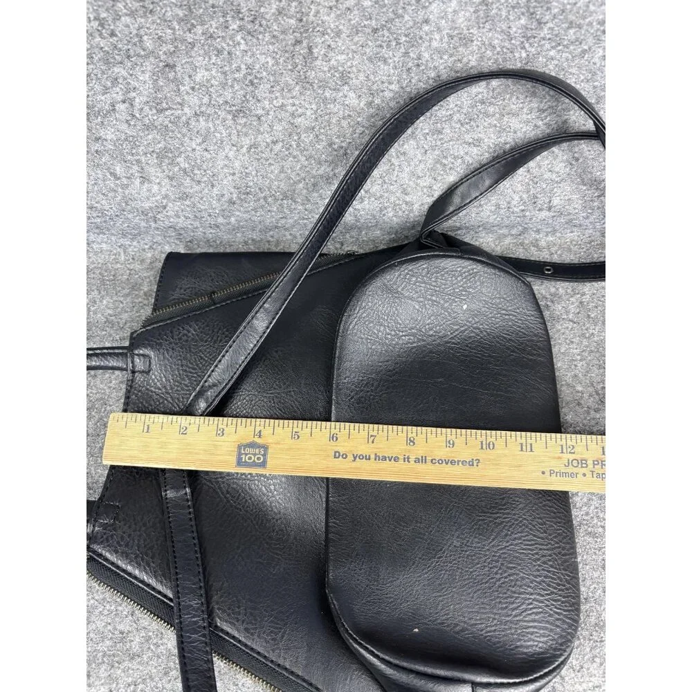 Matt & Nat Backpack Womens Black Faux Leather Large Vegan Zip Convertible‎ Bag